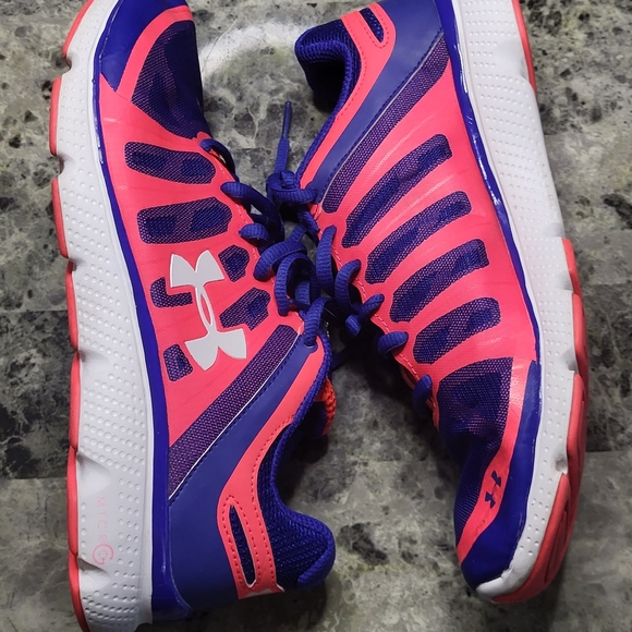 Under Armour Micro G Pulse II Womens Size 8.5 Running Shoes Blue/Neon 4D Foam. - Picture 7 of 8